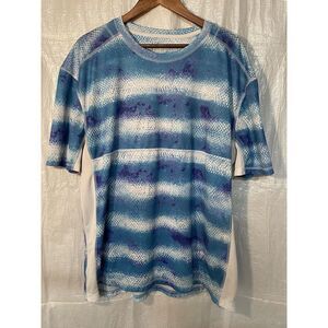 Reel Legends Freeline Blue Fish Scales Short Sleeve‎ Shirt XXL Performance